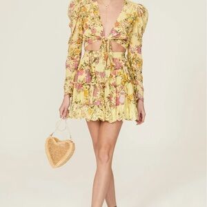 Hemant & Nandita Yellow Floral Skirt